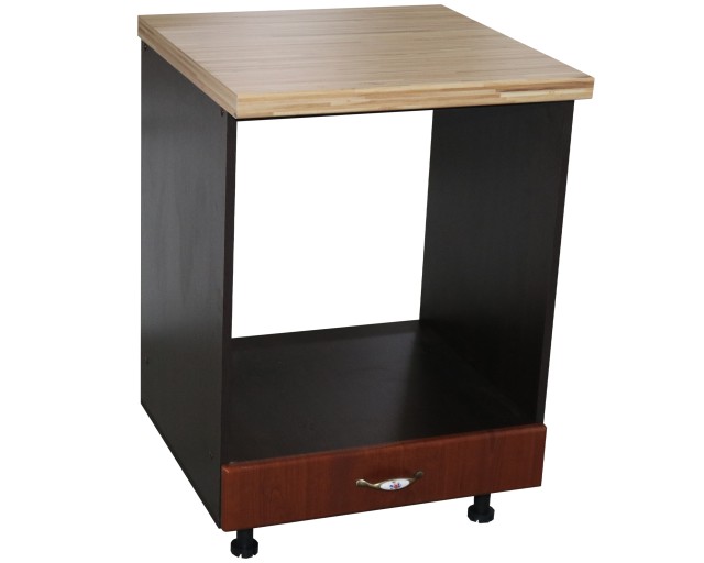 Corp pentru cuptor incorporabil cu sertar Zebra, Wenge/MDF Cedru, cu blat artar, 60 x 85 x 60 cm